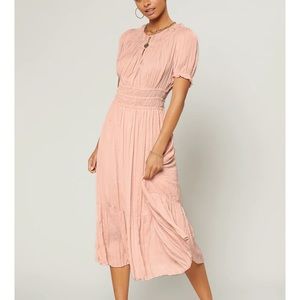 NWT Current Air Brooklyn Midi Dress | Medium | Gossamer Pink
